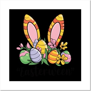 Easterween Bunny Ears and Eggs Festive Holiday Design Posters and Art